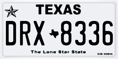 TX license plate DRX8336