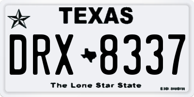 TX license plate DRX8337