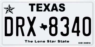 TX license plate DRX8340