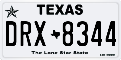 TX license plate DRX8344