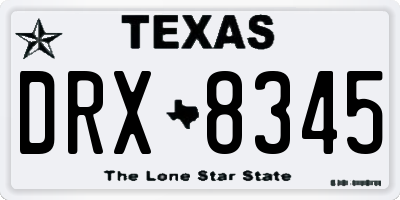 TX license plate DRX8345