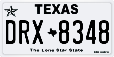 TX license plate DRX8348