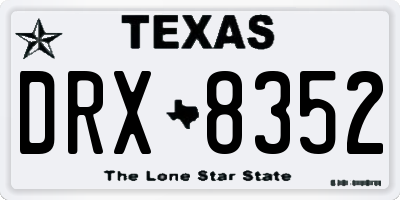TX license plate DRX8352