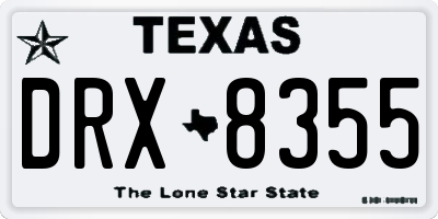 TX license plate DRX8355