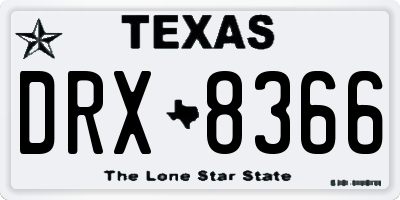 TX license plate DRX8366