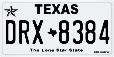 TX license plate DRX8384