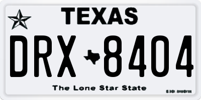 TX license plate DRX8404