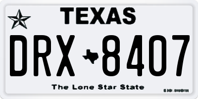 TX license plate DRX8407