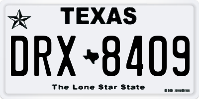 TX license plate DRX8409