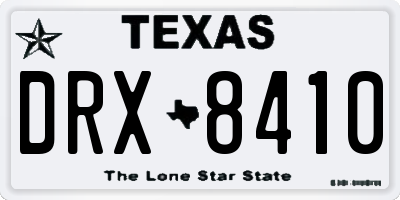 TX license plate DRX8410