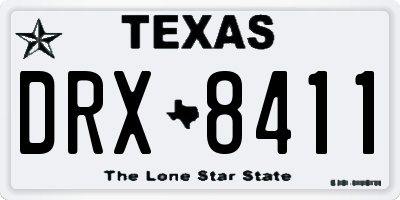 TX license plate DRX8411