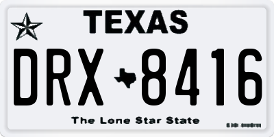 TX license plate DRX8416