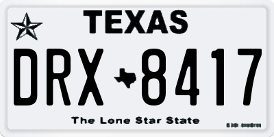 TX license plate DRX8417
