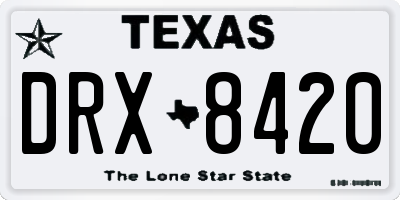 TX license plate DRX8420