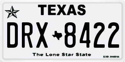 TX license plate DRX8422