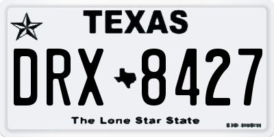 TX license plate DRX8427