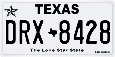 TX license plate DRX8428