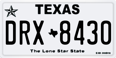 TX license plate DRX8430
