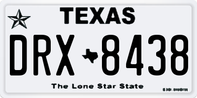 TX license plate DRX8438