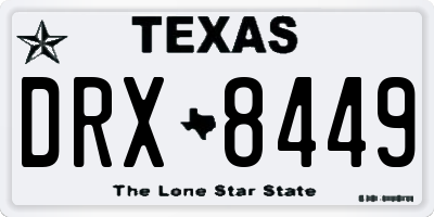 TX license plate DRX8449