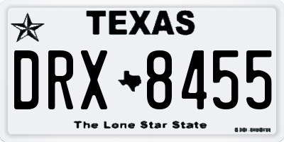 TX license plate DRX8455