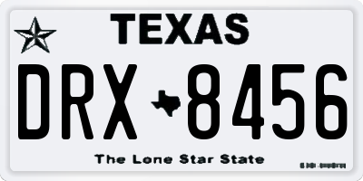 TX license plate DRX8456