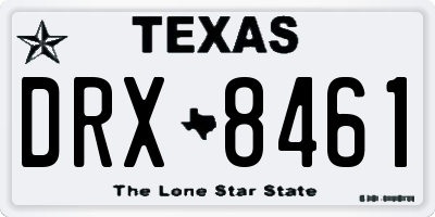 TX license plate DRX8461
