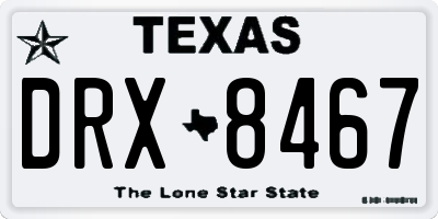 TX license plate DRX8467