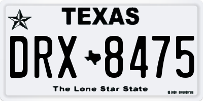 TX license plate DRX8475