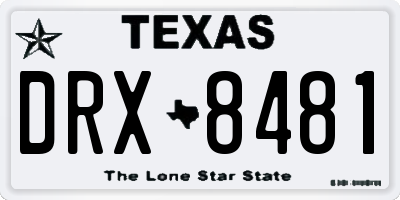TX license plate DRX8481