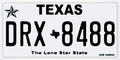 TX license plate DRX8488