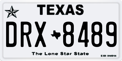TX license plate DRX8489
