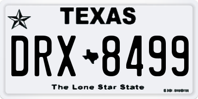 TX license plate DRX8499