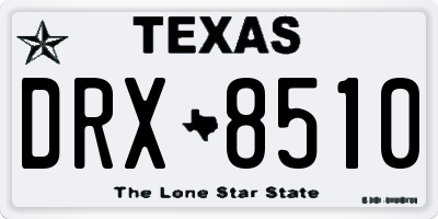 TX license plate DRX8510