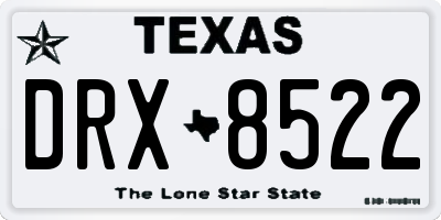 TX license plate DRX8522