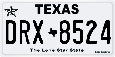 TX license plate DRX8524