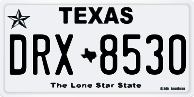 TX license plate DRX8530