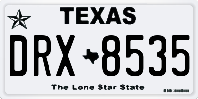 TX license plate DRX8535