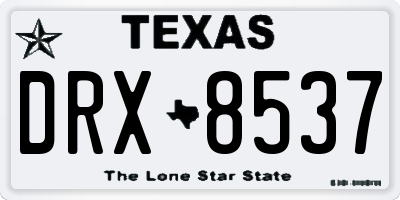 TX license plate DRX8537