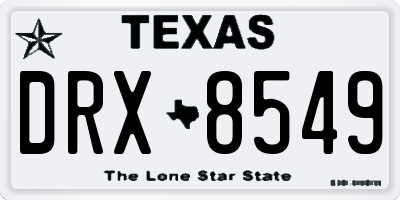 TX license plate DRX8549