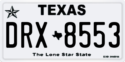 TX license plate DRX8553