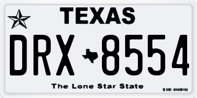 TX license plate DRX8554