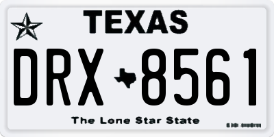 TX license plate DRX8561