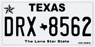 TX license plate DRX8562