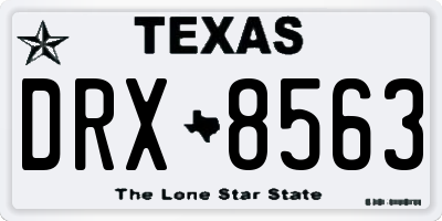 TX license plate DRX8563