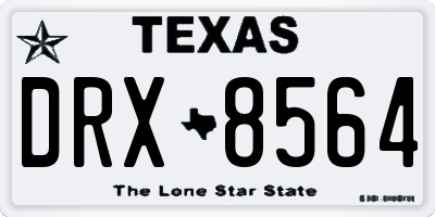 TX license plate DRX8564