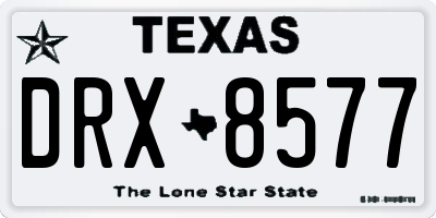 TX license plate DRX8577