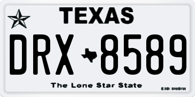 TX license plate DRX8589