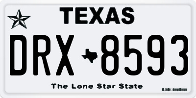 TX license plate DRX8593
