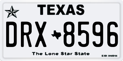TX license plate DRX8596